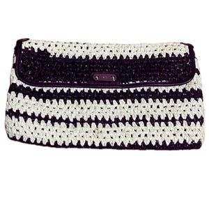 Rafe- Ann Wizer Crocheted Black & White Eco Friendly Large Clutch